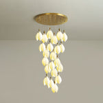 Caphayra Floral Ceramic Brass Chandelier - Lamp Outdoor