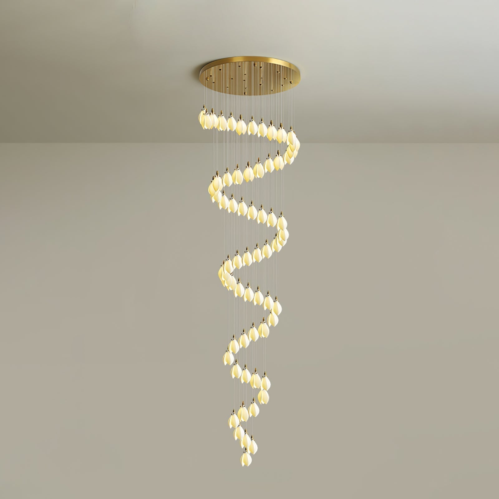 Caphayra Floral Ceramic Brass Chandelier - Lamp Outdoor