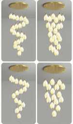 Caphayra Floral Ceramic Brass Chandelier - Lamp Outdoor