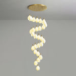 Caphayra Floral Ceramic Brass Chandelier - Lamp Outdoor