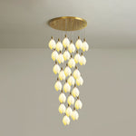 Caphayra Floral Ceramic Brass Chandelier - Lamp Outdoor