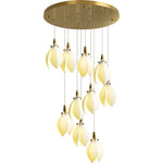 Caphayra Floral Ceramic Brass Chandelier - Lamp Outdoor