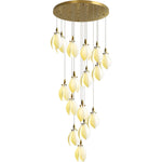 Caphayra Floral Ceramic Brass Chandelier - Lamp Outdoor