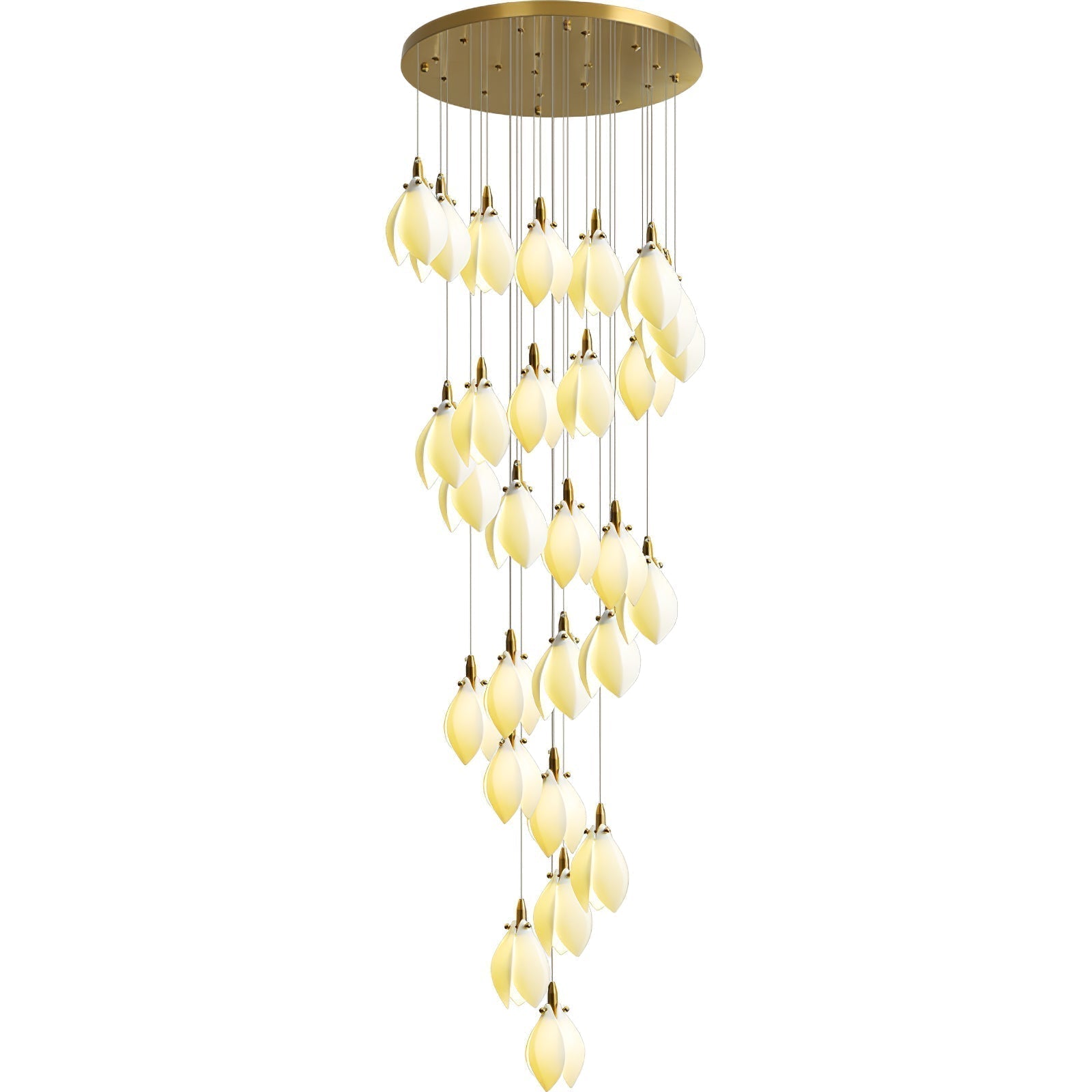 Caphayra Floral Ceramic Brass Chandelier - Lamp Outdoor