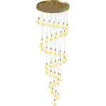 Caphayra Floral Ceramic Brass Chandelier - Lamp Outdoor