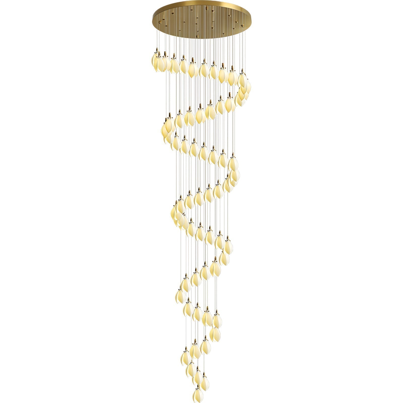 Caphayra Floral Ceramic Brass Chandelier - Lamp Outdoor