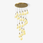 Caphayra Floral Ceramic Brass Chandelier - Lamp Outdoor