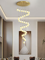 Caphayra Floral Ceramic Brass Chandelier - Lamp Outdoor