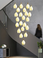 Caphayra Floral Ceramic Brass Chandelier - Lamp Outdoor