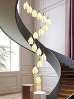 Caphayra Floral Ceramic Brass Chandelier - Lamp Outdoor