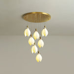 Caphayra Floral Ceramic Brass Chandelier - Lamp Outdoor
