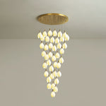Caphayra Floral Ceramic Brass Chandelier - Lamp Outdoor
