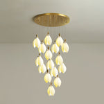Caphayra Floral Ceramic Brass Chandelier - Lamp Outdoor