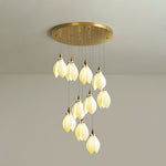 Caphayra Floral Ceramic Brass Chandelier - Lamp Outdoor