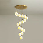 Caphayra Floral Ceramic Brass Chandelier - Lamp Outdoor