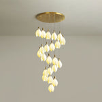 Caphayra Floral Ceramic Brass Chandelier - Lamp Outdoor