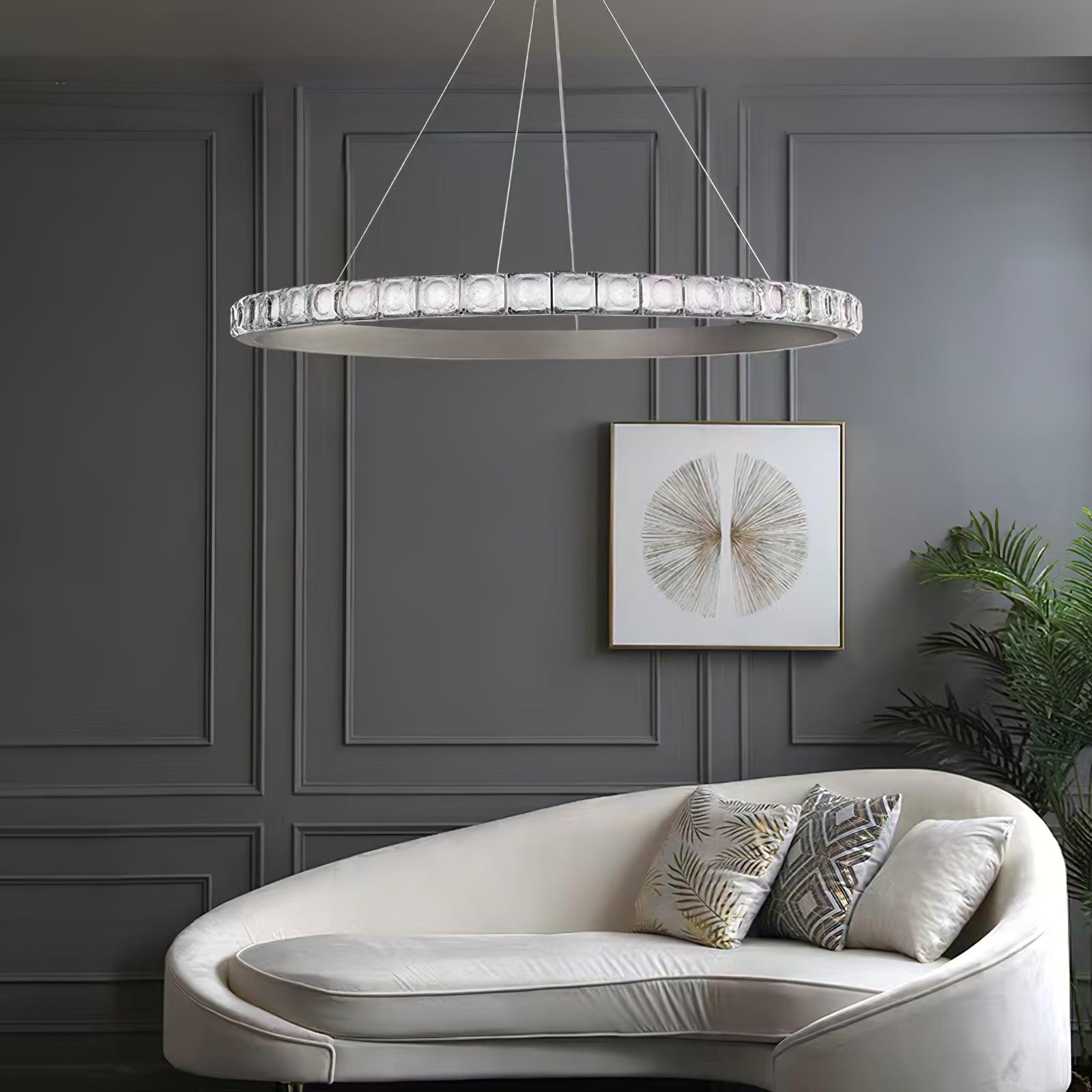 Avzorion Modern Minimalist Ring Glass Metal Chandelier - Lamp Outdoor