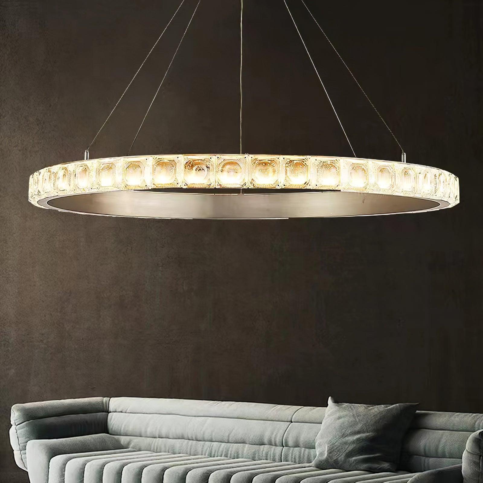 Avzorion Modern Minimalist Ring Glass Metal Chandelier - Lamp Outdoor