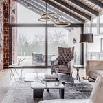 Avzorion Modern Minimalist Ring Glass Metal Chandelier - Lamp Outdoor