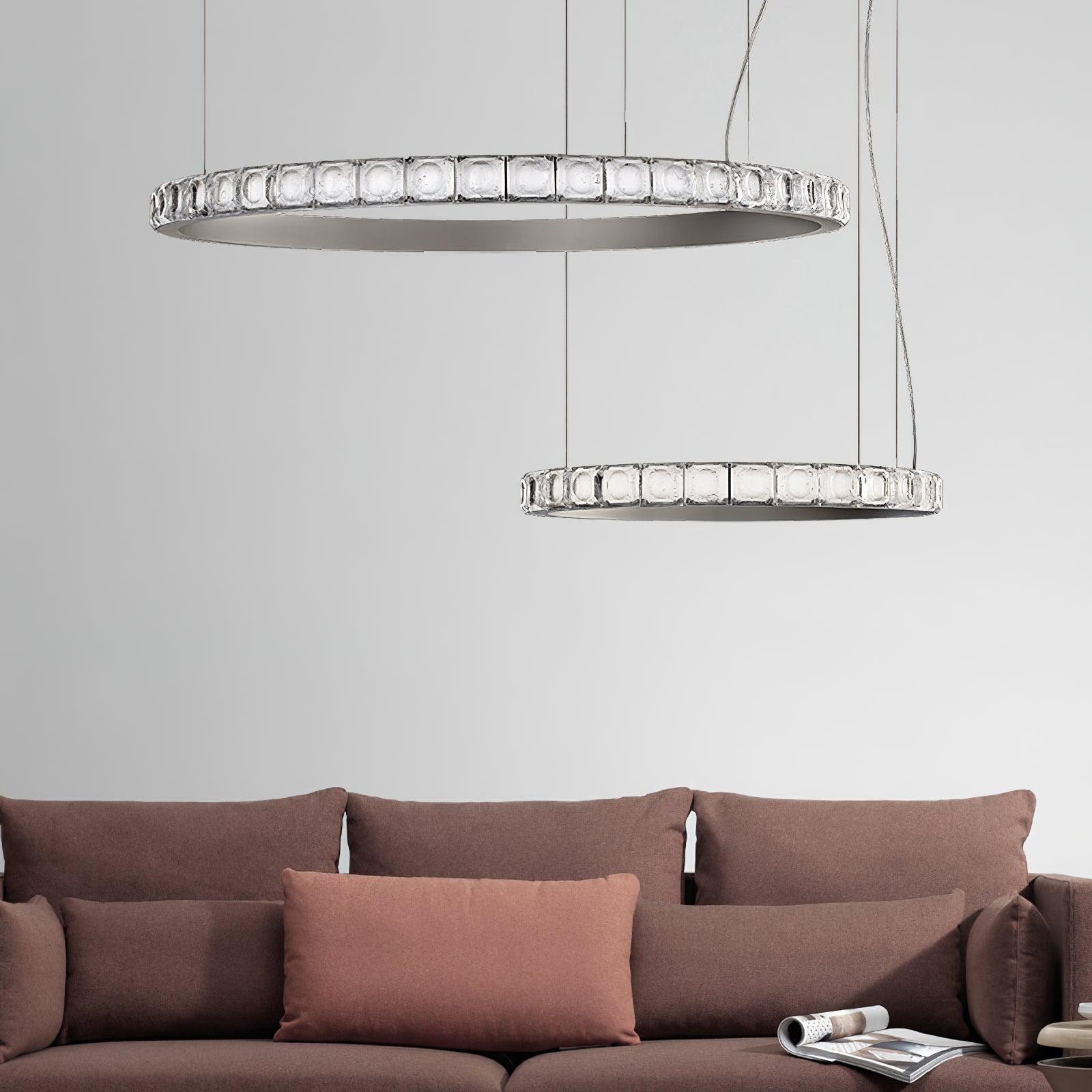 Avzorion Modern Minimalist Ring Glass Metal Chandelier - Lamp Outdoor