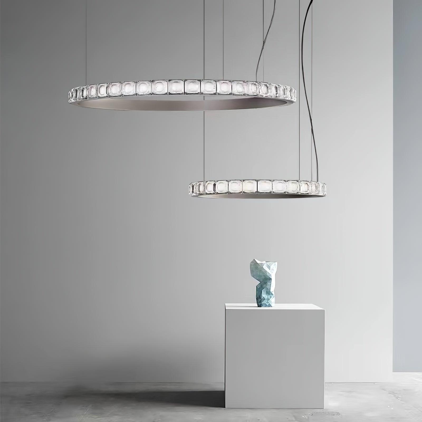 Avzorion Modern Minimalist Ring Glass Metal Chandelier - Lamp Outdoor