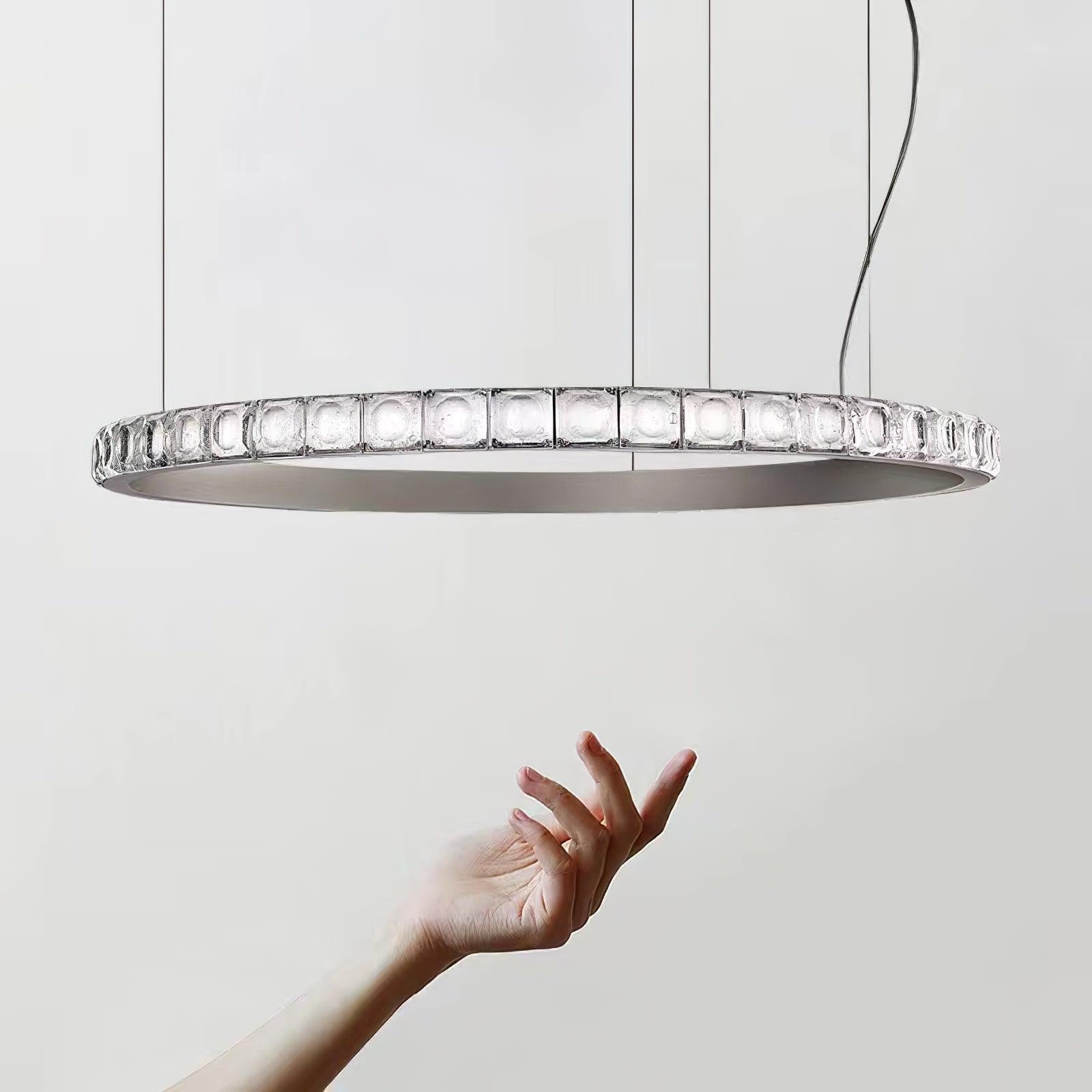 Avzorion Modern Minimalist Ring Glass Metal Chandelier - Lamp Outdoor