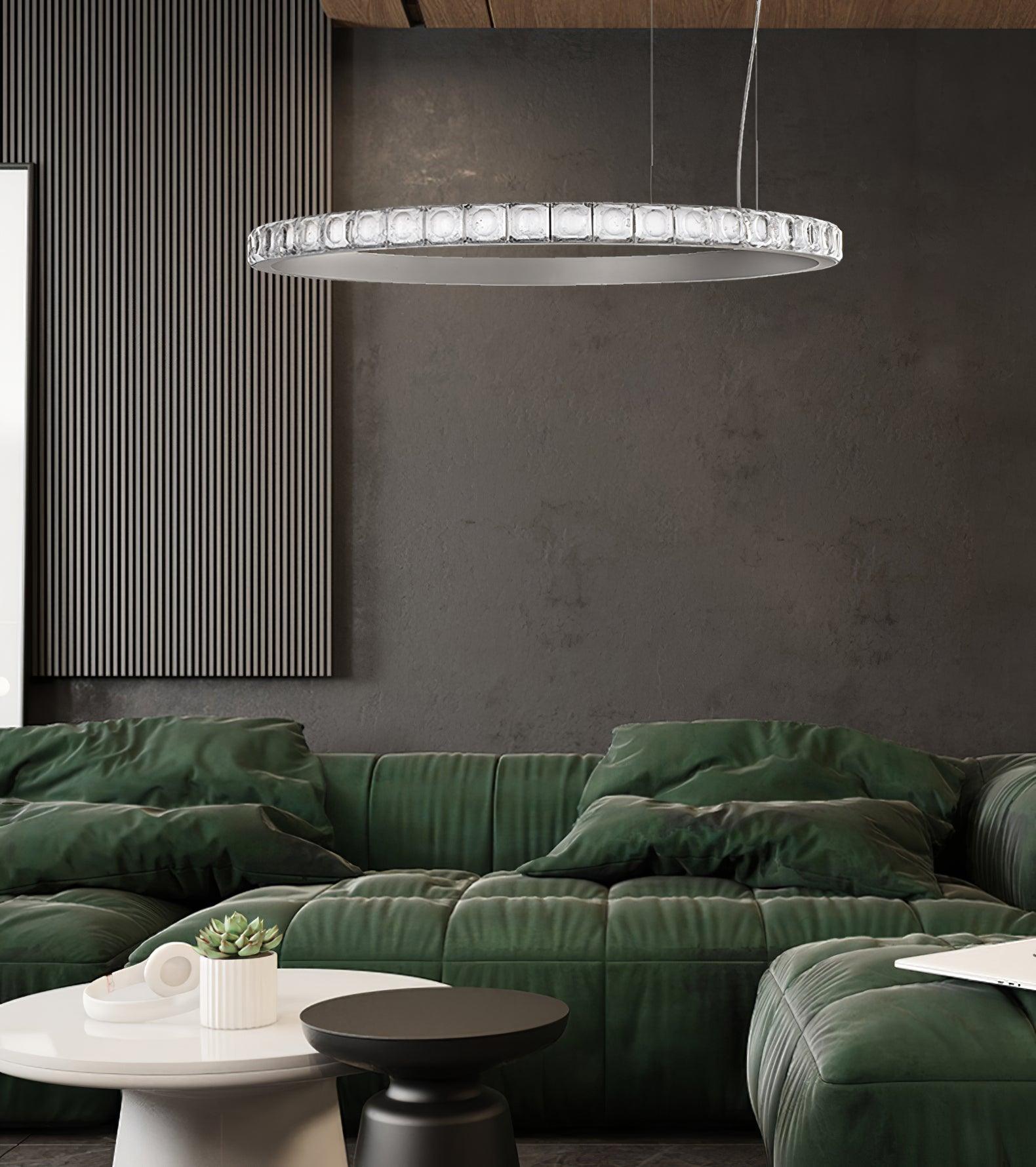 Avzorion Modern Minimalist Ring Glass Metal Chandelier - Lamp Outdoor