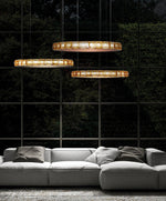 Avzorion Modern Minimalist Ring Glass Metal Chandelier - Lamp Outdoor
