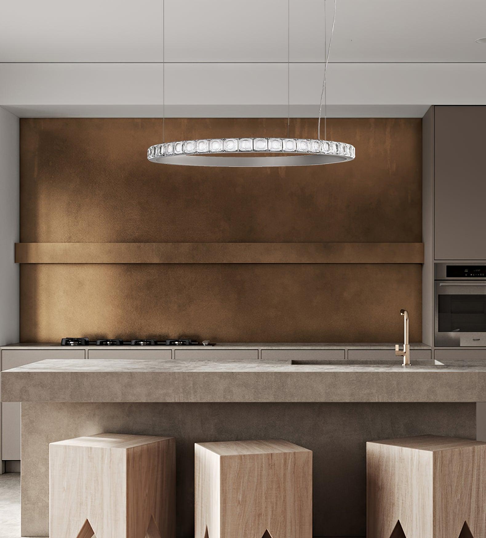 Avzorion Modern Minimalist Ring Glass Metal Chandelier - Lamp Outdoor