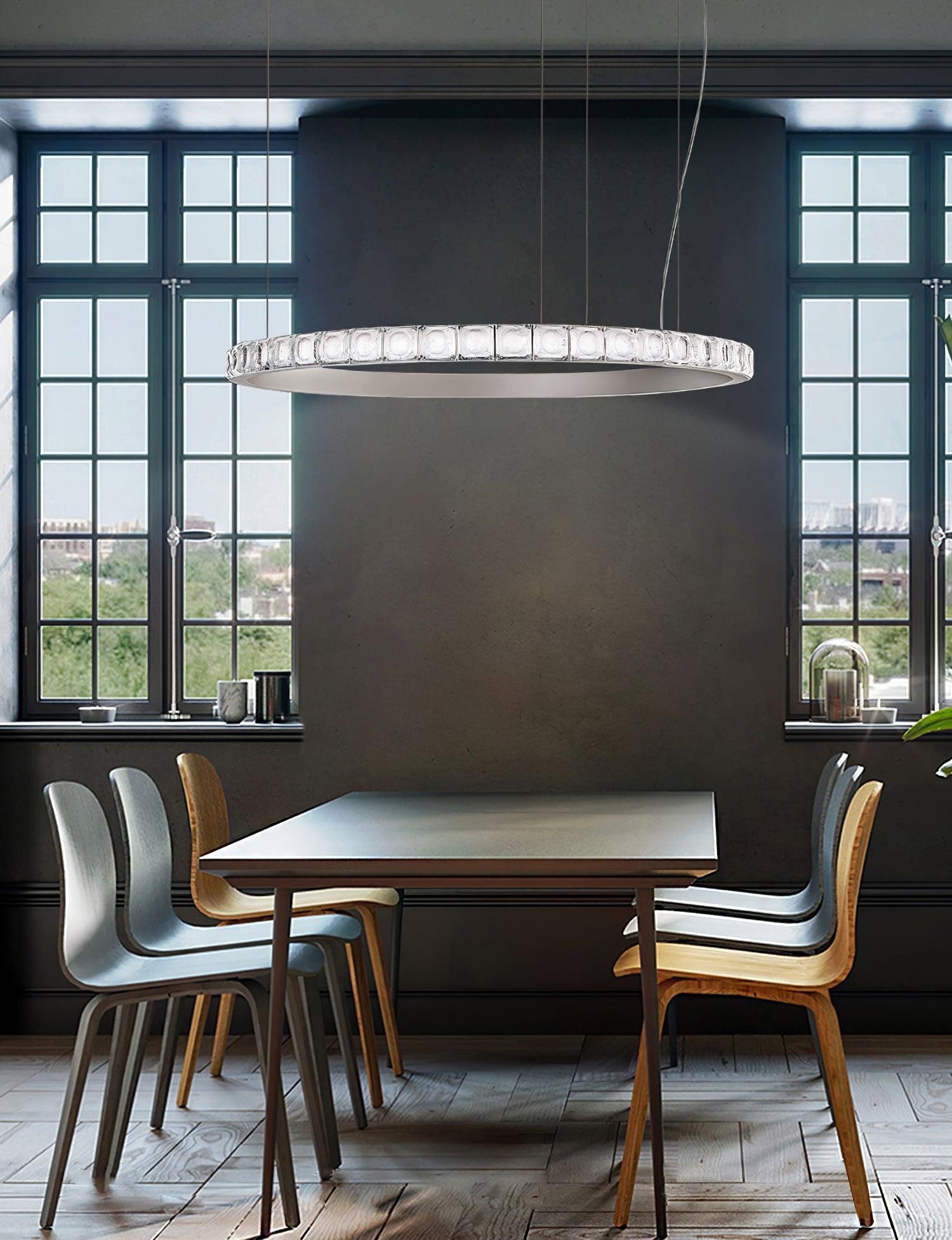 Avzorion Modern Minimalist Ring Glass Metal Chandelier - Lamp Outdoor