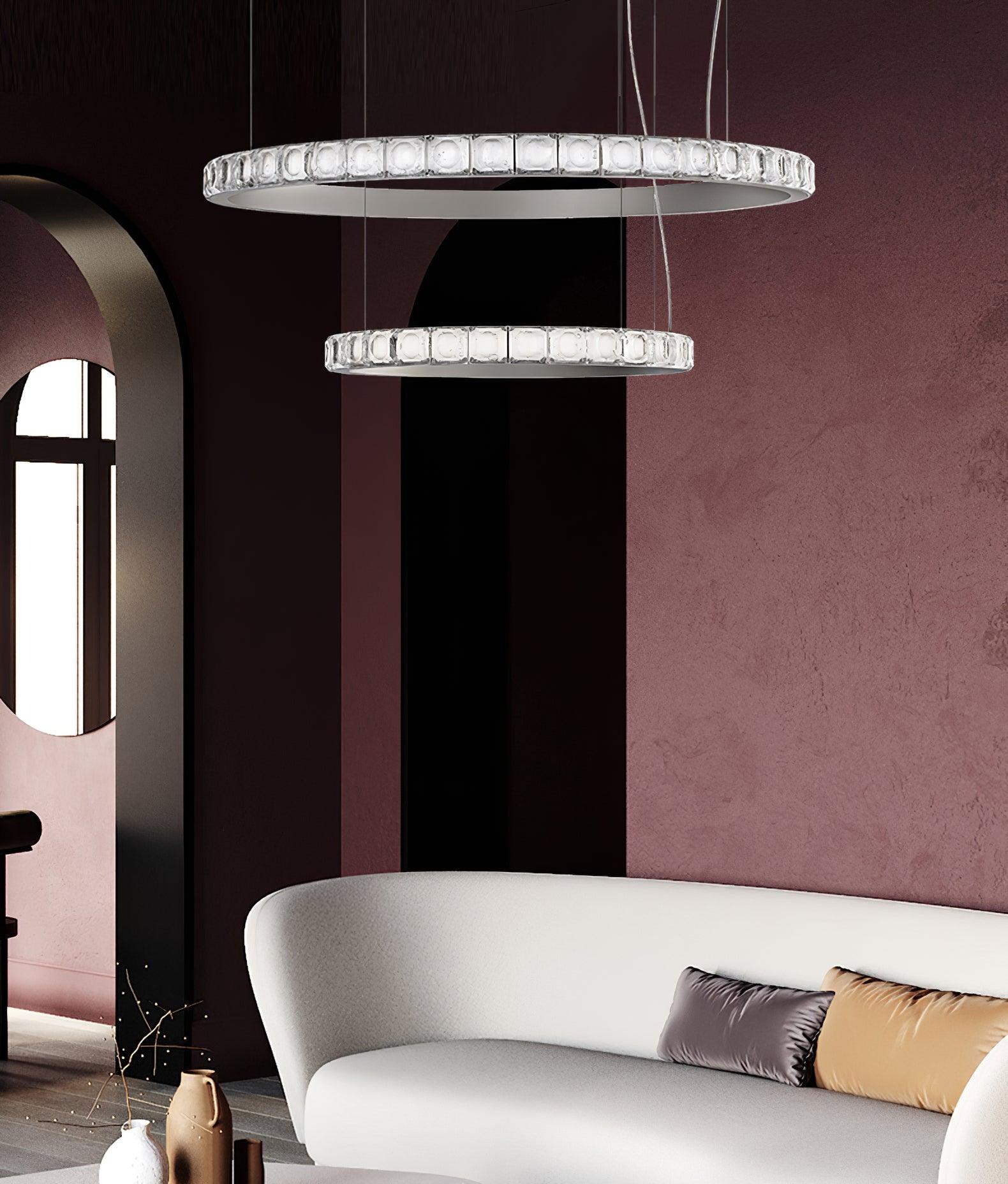 Avzorion Modern Minimalist Ring Glass Metal Chandelier - Lamp Outdoor
