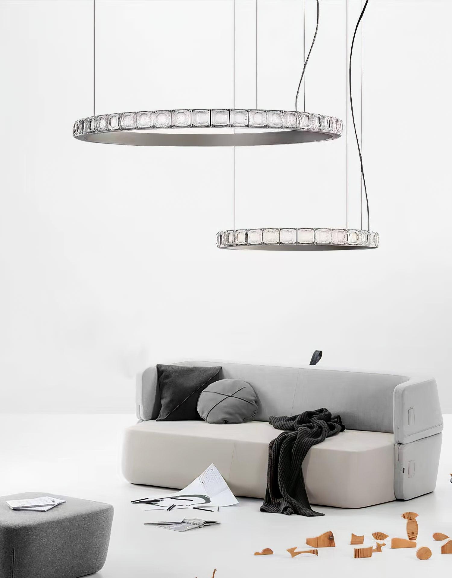 Avzorion Modern Minimalist Ring Glass Metal Chandelier - Lamp Outdoor