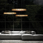Avzorion Modern Minimalist Ring Glass Metal Chandelier - Lamp Outdoor