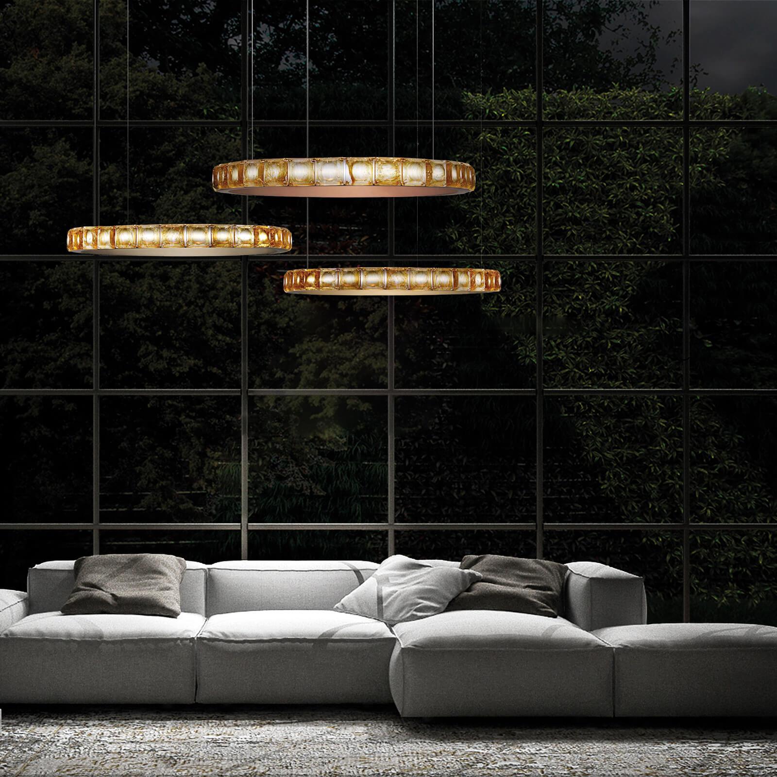 Avzorion Modern Minimalist Ring Glass Metal Chandelier - Lamp Outdoor