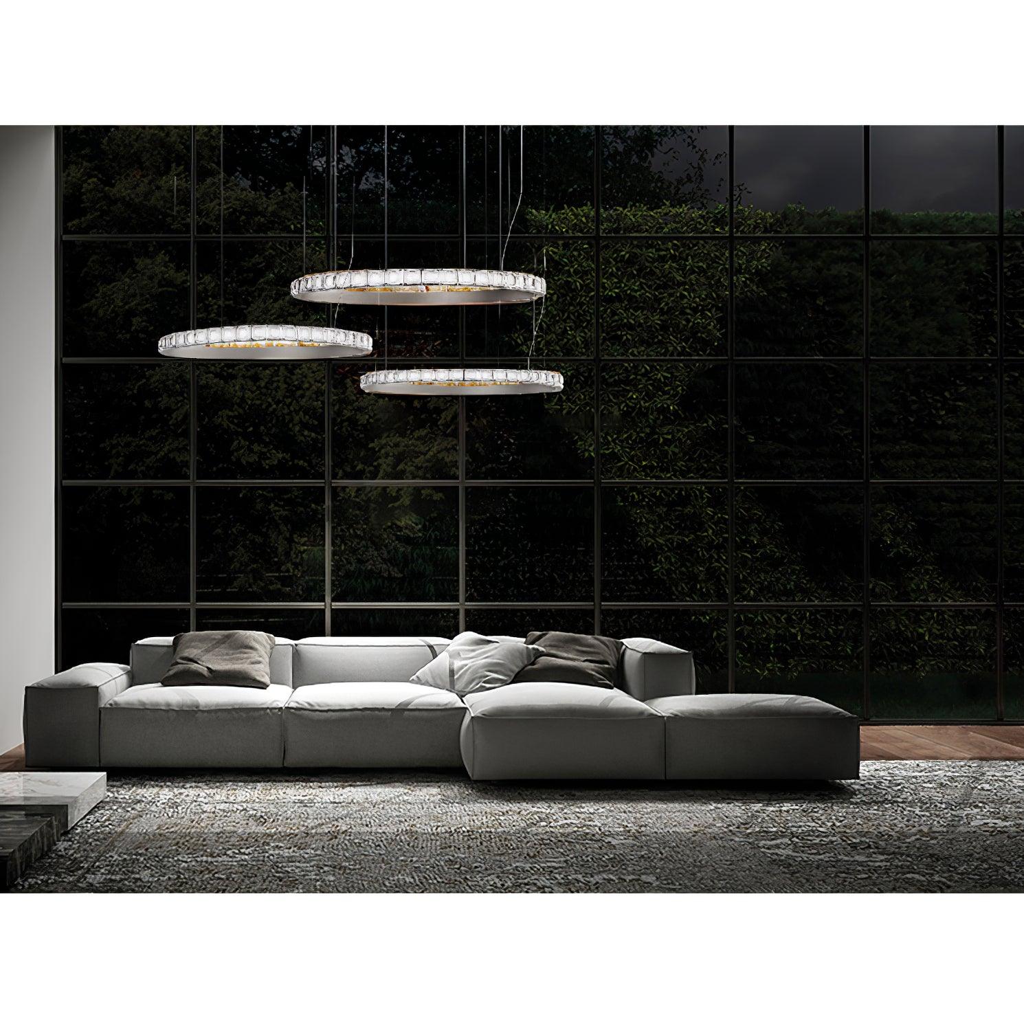 Avzorion Modern Minimalist Ring Glass Metal Chandelier - Lamp Outdoor