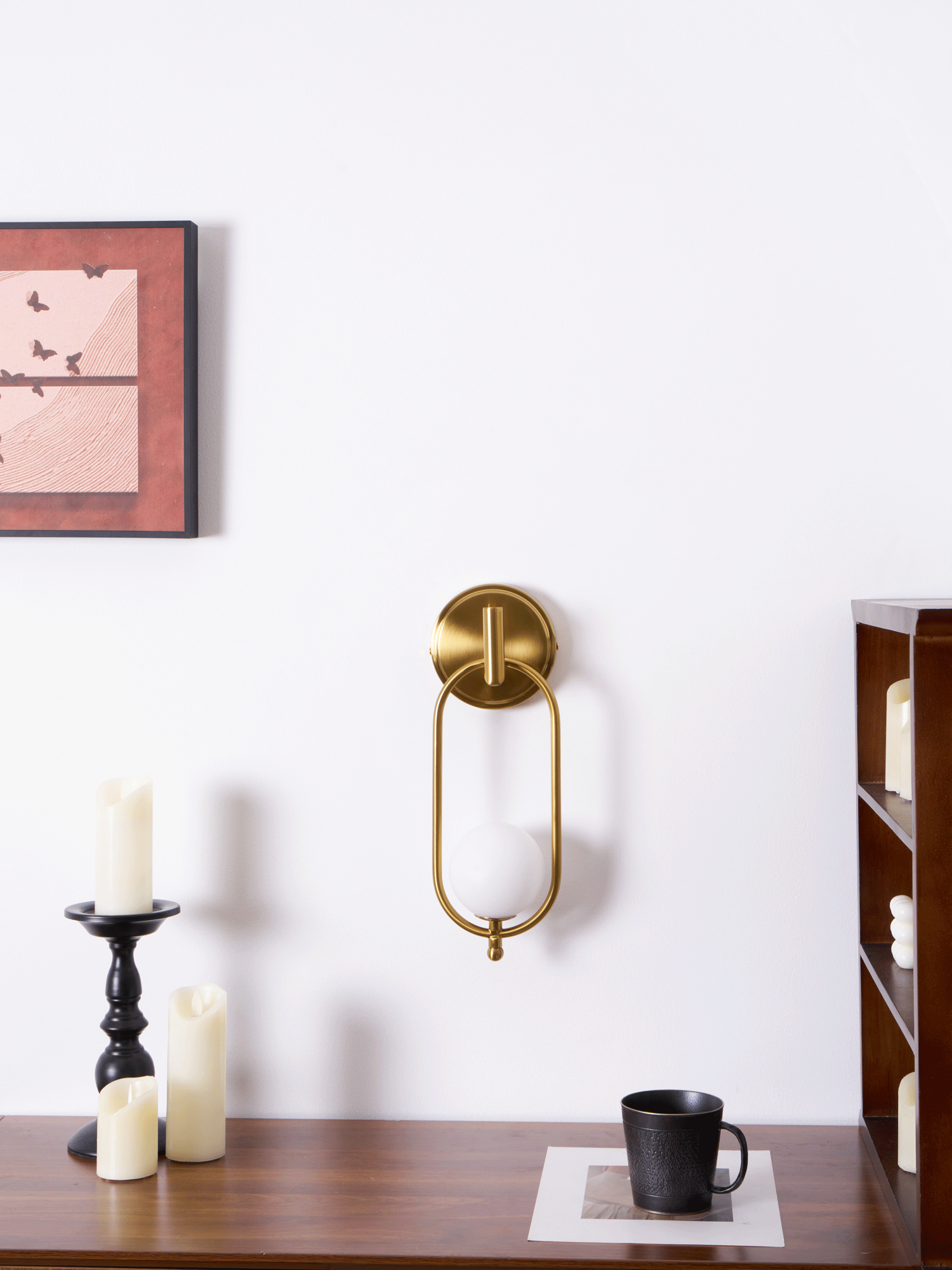 Cumirisra Modern Minimalist Brass Glass Wall Light - Lamp Outdoor