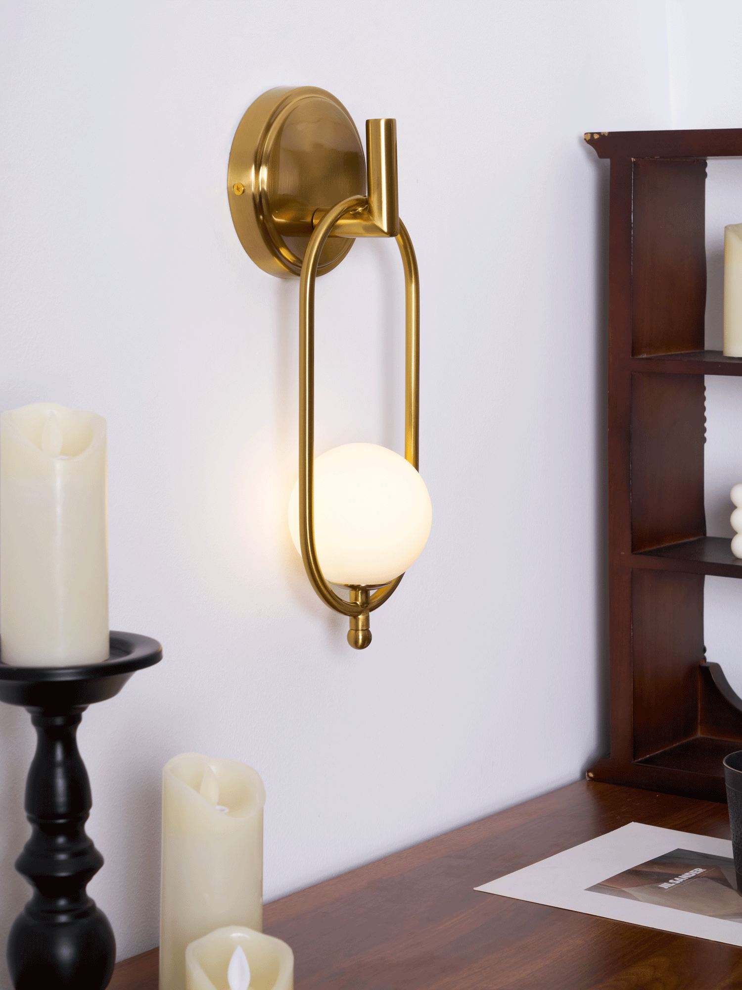 Cumirisra Modern Minimalist Brass Glass Wall Light - Lamp Outdoor