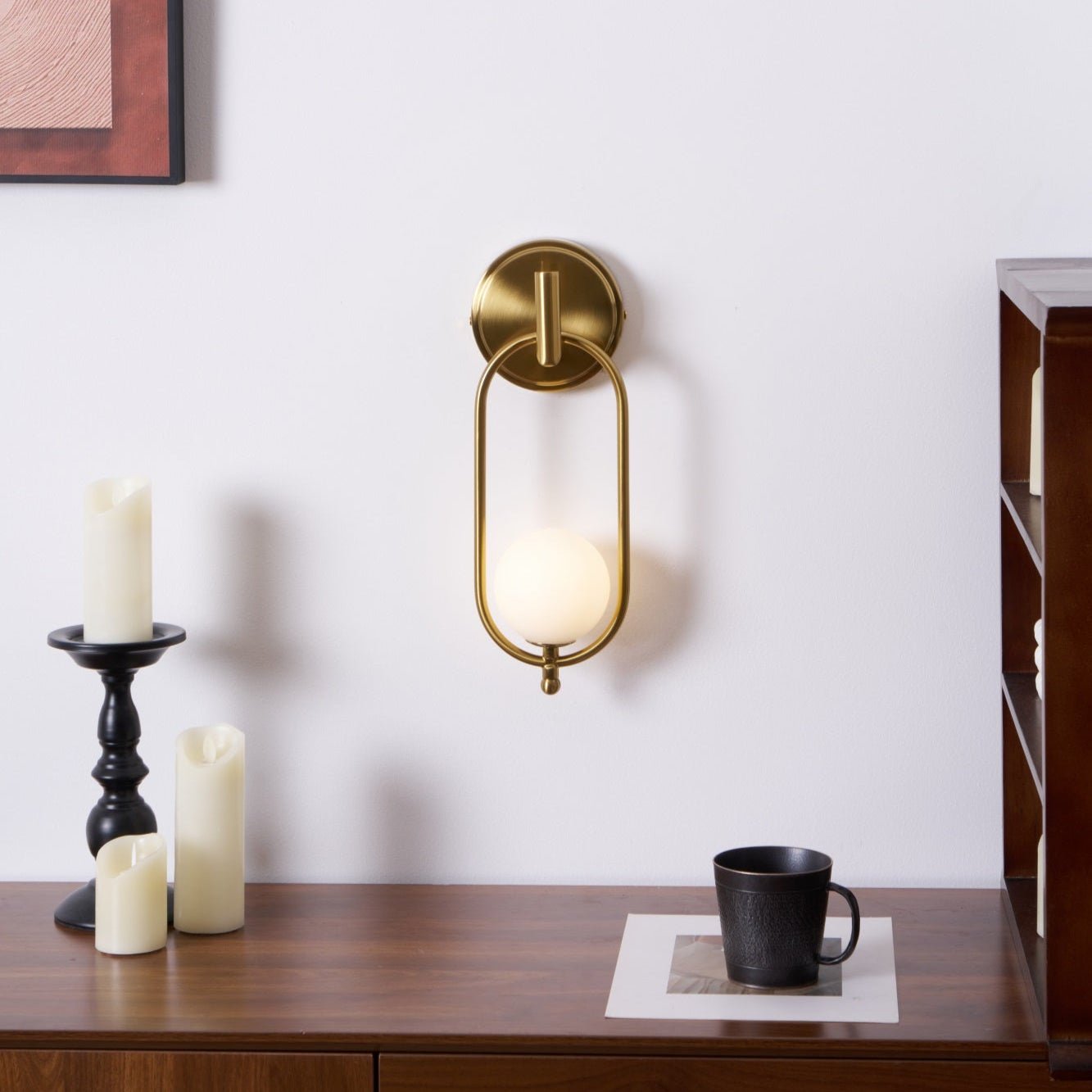 Cumirisra Modern Minimalist Brass Glass Wall Light - Lamp Outdoor