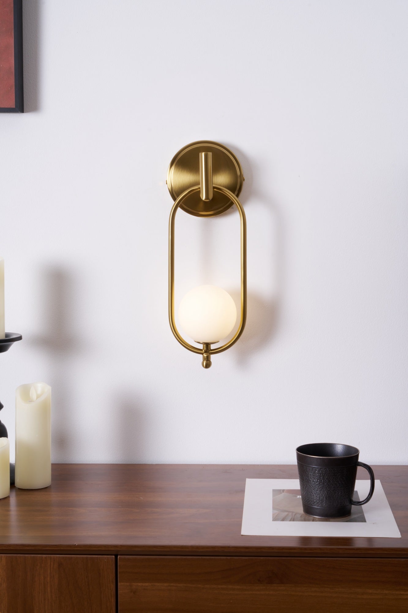 Cumirisra Modern Minimalist Brass Glass Wall Light - Lamp Outdoor