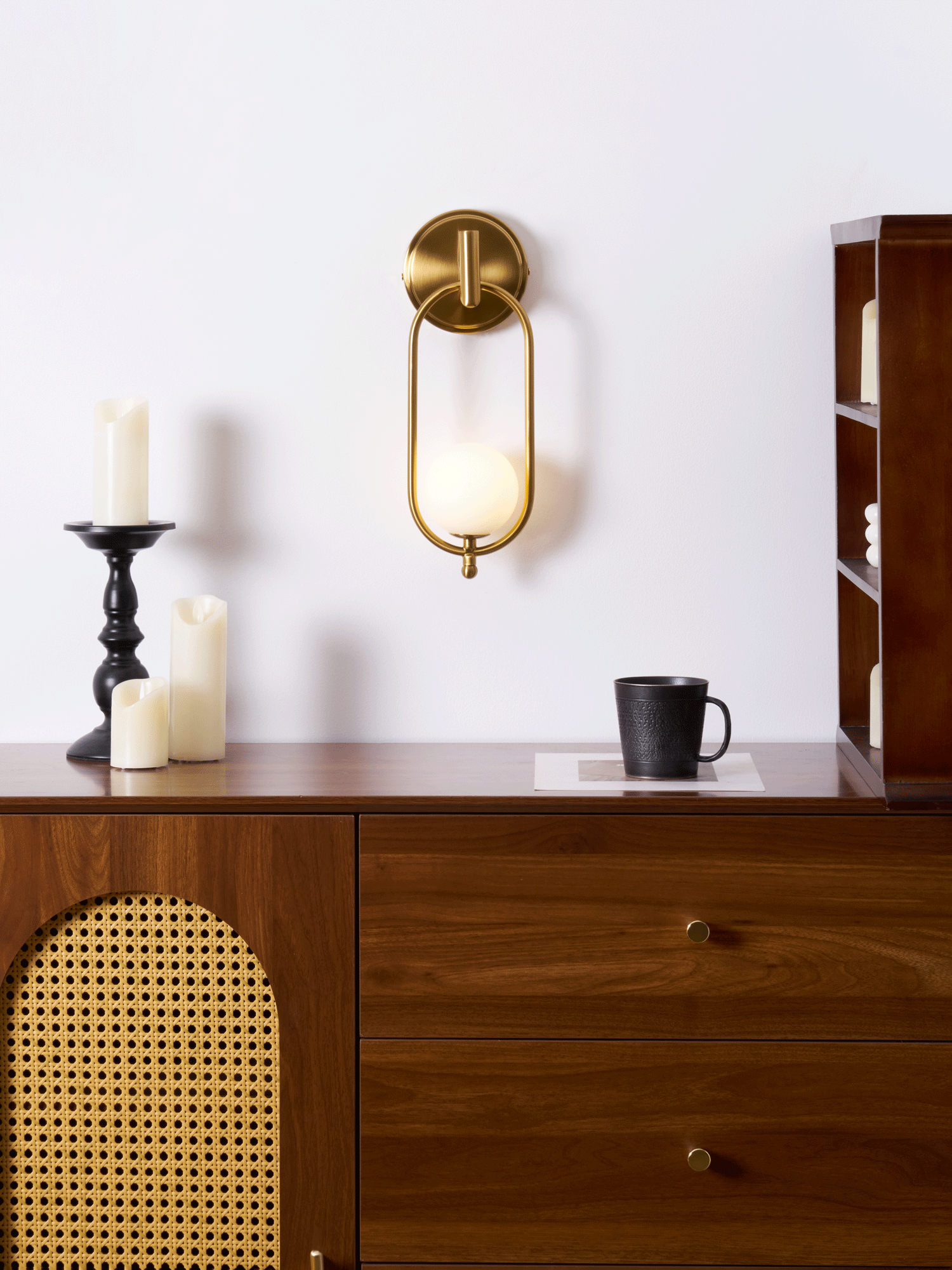 Cumirisra Modern Minimalist Brass Glass Wall Light - Lamp Outdoor
