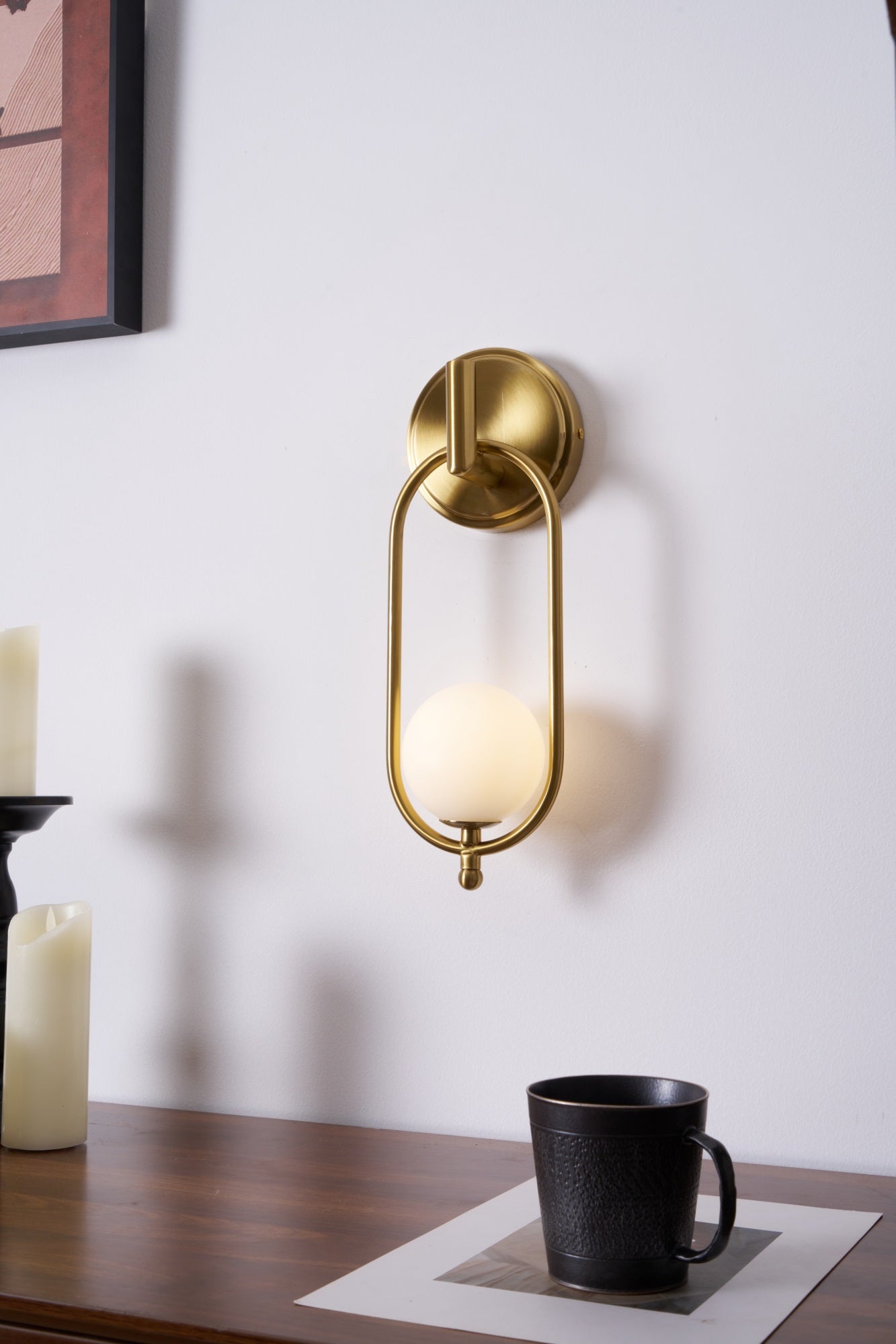 Cumirisra Modern Minimalist Brass Glass Wall Light - Lamp Outdoor