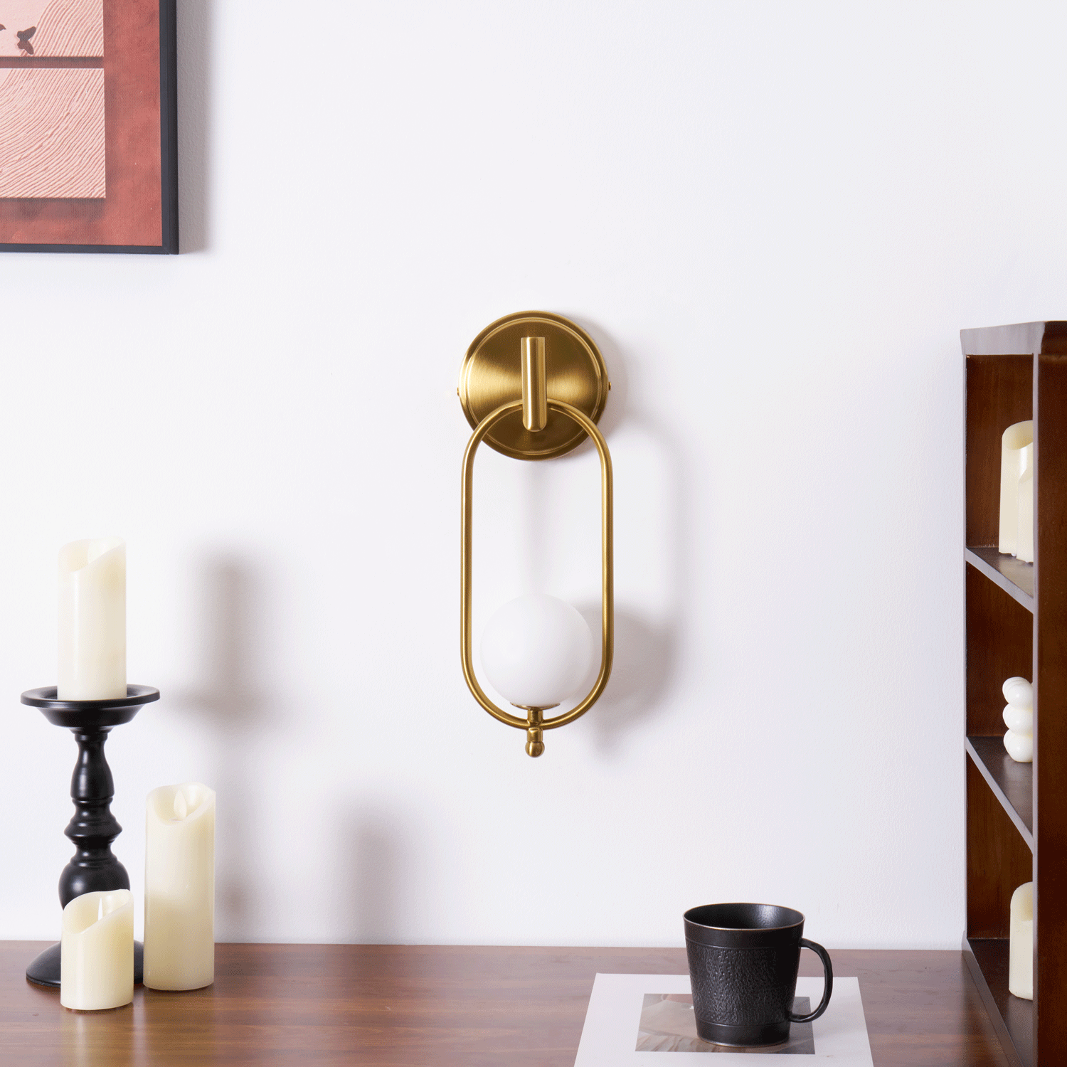 Cumirisra Modern Minimalist Brass Glass Wall Light - Lamp Outdoor