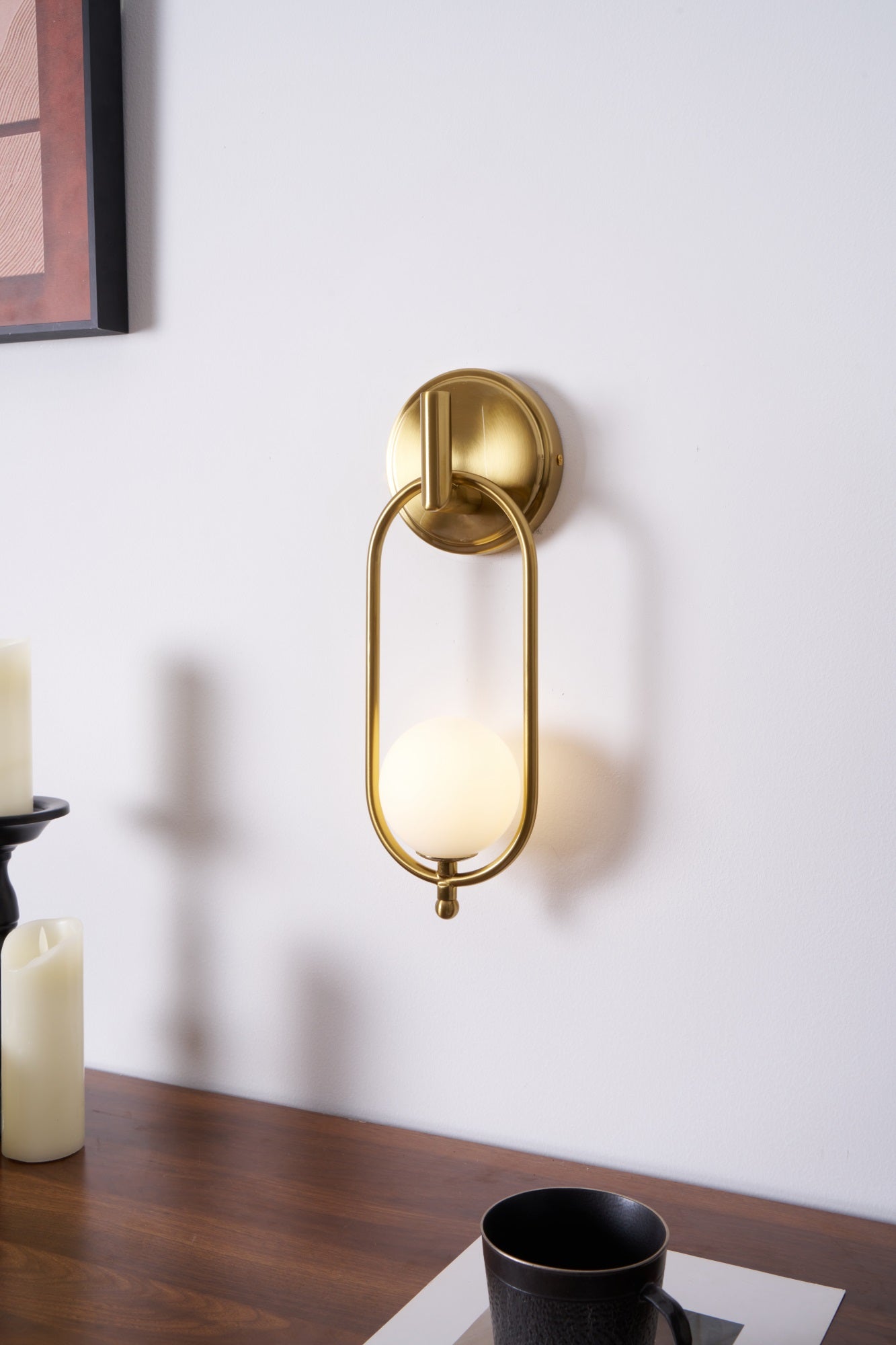 Cumirisra Modern Minimalist Brass Glass Wall Light - Lamp Outdoor