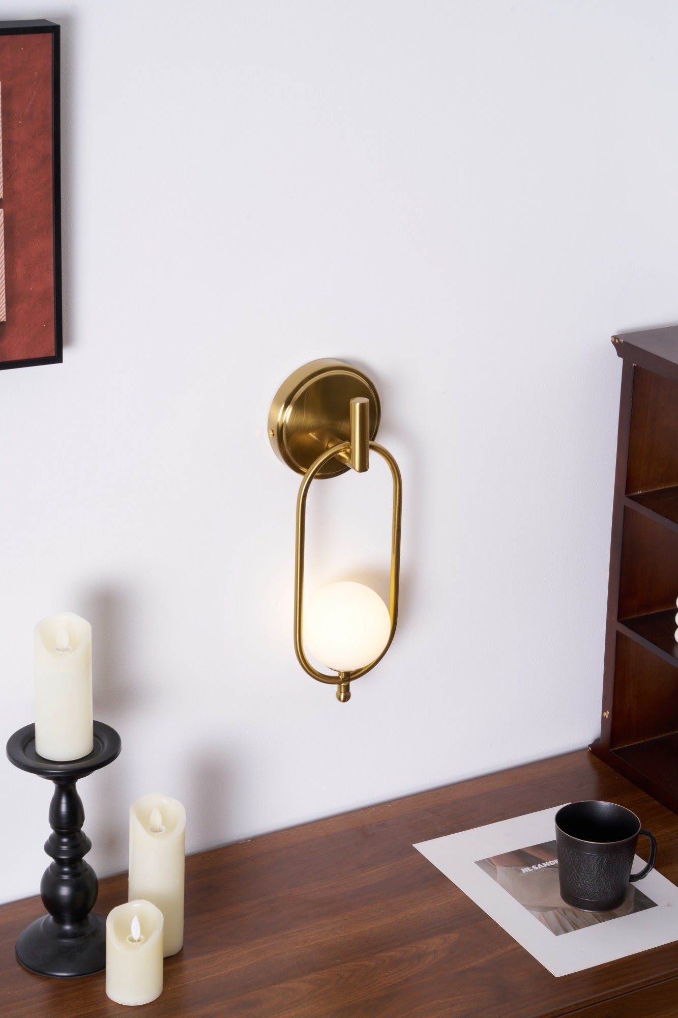Cumirisra Modern Minimalist Brass Glass Wall Light - Lamp Outdoor