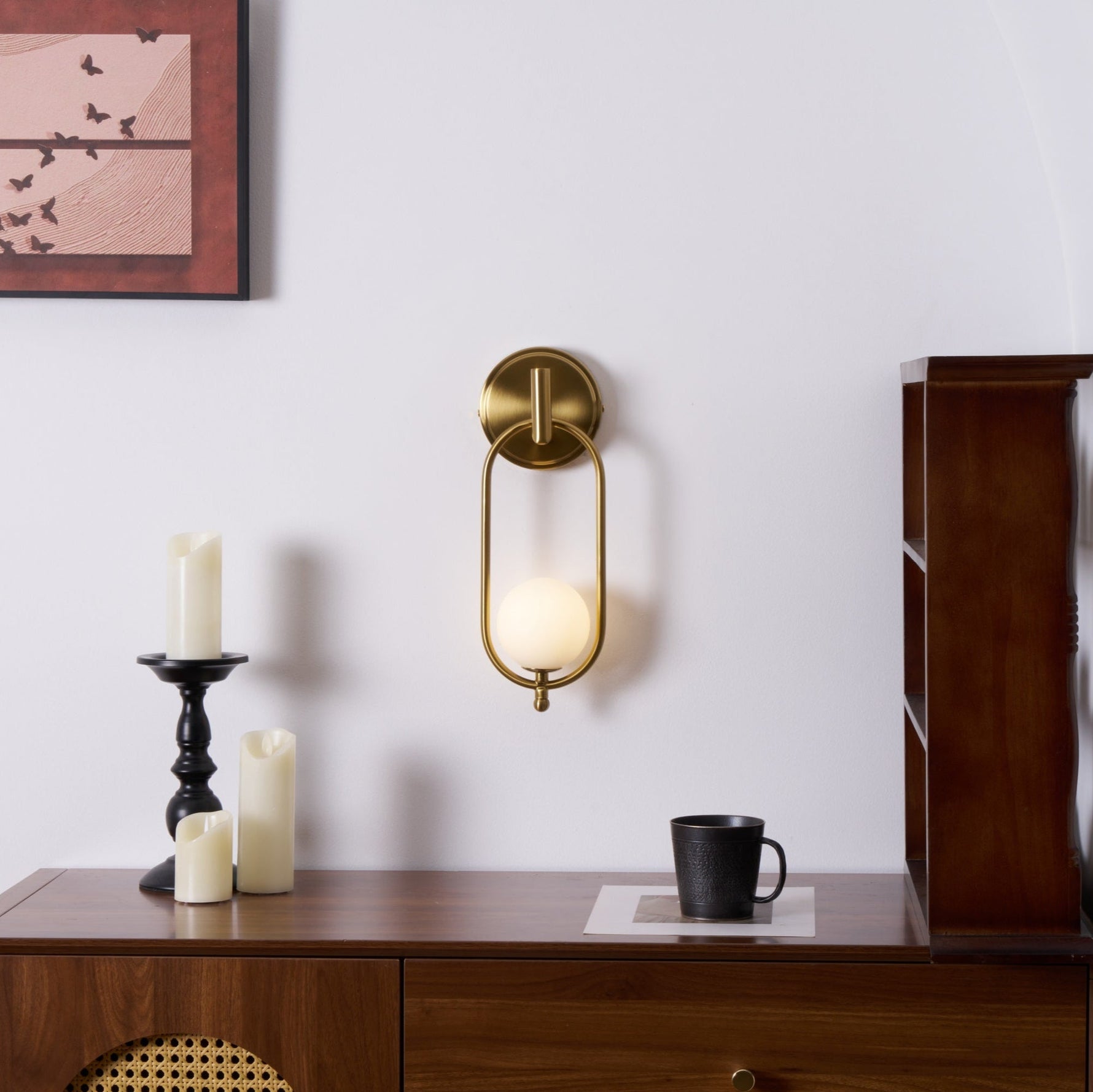 Cumirisra Modern Minimalist Brass Glass Wall Light - Lamp Outdoor