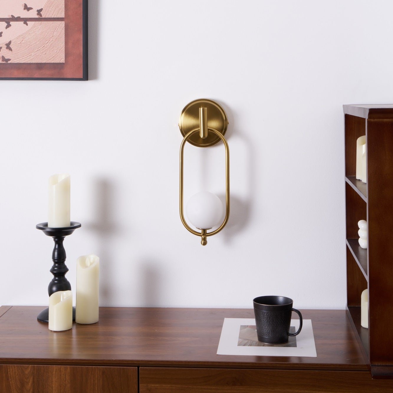 Cumirisra Modern Minimalist Brass Glass Wall Light - Lamp Outdoor
