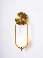 Cumirisra Modern Minimalist Brass Glass Wall Light - Lamp Outdoor