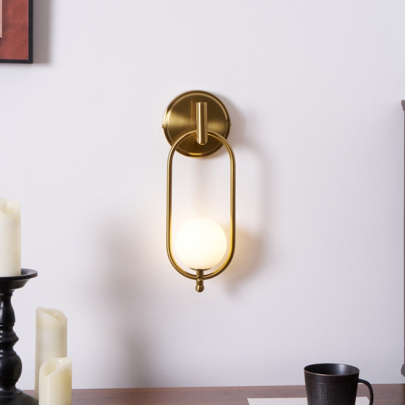Cumirisra Modern Minimalist Brass Glass Wall Light - Lamp Outdoor