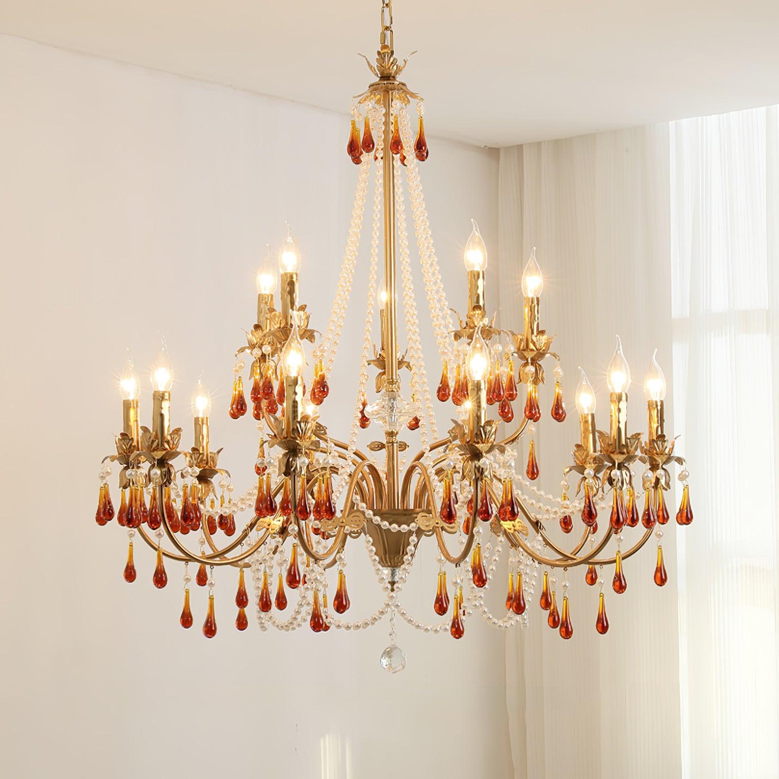 Ormirara Postmodern Luxury Amber Crystal Chandelier - Lamp Outdoor