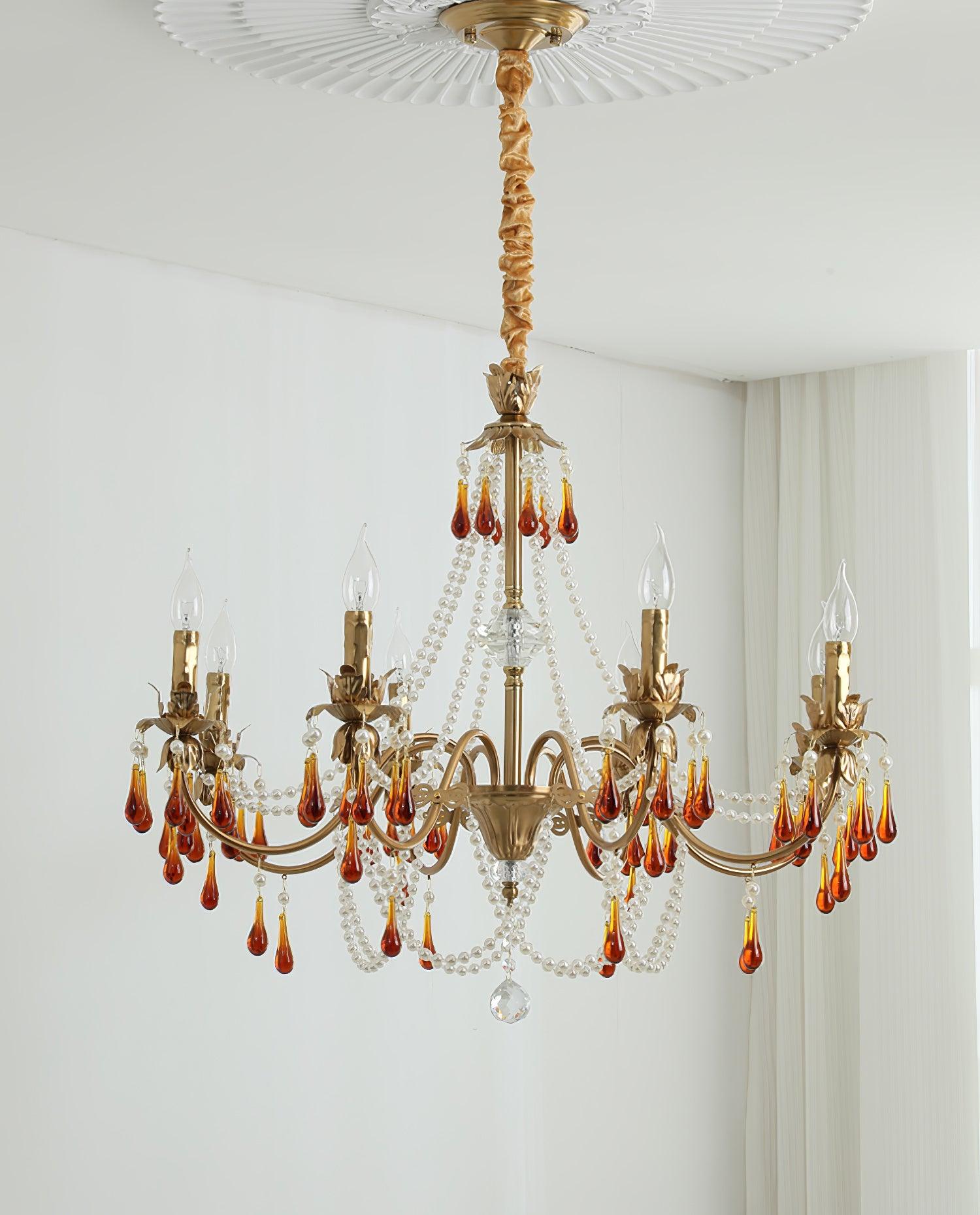 Ormirara Postmodern Luxury Amber Crystal Chandelier - Lamp Outdoor
